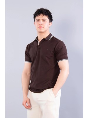 Mckanzie 4623 Yakalı Çizgili Modal Kumaş T-shirt