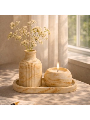 Nevhan Sanat Mermer Desenli Dekor Seti – Günün İçinde Küçük Bir Mola