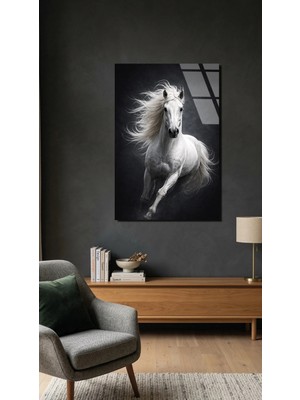 Beyaz At Cam Tablo Premium Kırılmaz Cam Tablo, Ev ve Ofis Uv Baskılı 4mm Cam Tablo
