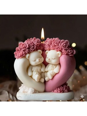 Karakız Dekoratif Kalp İçi Ayıcıklar Kalıp 8*7,5 Cm