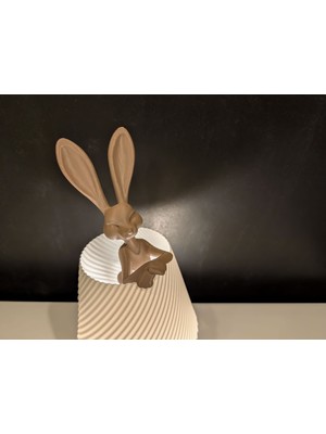 Devotech Tavşan Figürlü LED Masa Lambası – Dekoratif Gece Lambası, Ortam Aydınlatma, Şık Tasarım Abajur, USB Işıklı Masa Lambası