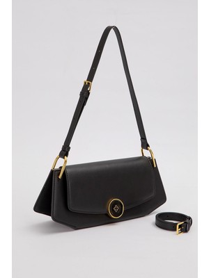 Lale Butik Levidor Premium Çift Askılı Sert Deri Çanta 930305 Siyah