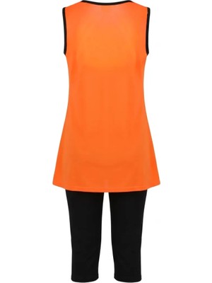 Hızlı Kuruyan Sıfır Kol Havuz Mayo 2612-01 Oranj