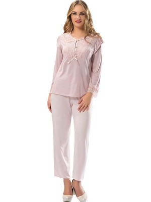Ekru Penye Pijama Takımı - 1567
