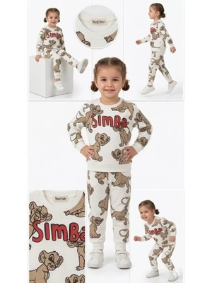 2-5 Yaş Aslan Baskılı Penye Çocuk Takımı