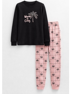 Remsa Genç Kız Pamuk Penye Pijama Takımı 6604 Lacivert