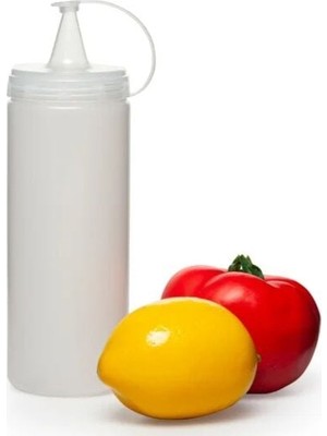Practika Şeffaf Sos Şişesi 1000ML Dev Boy Vidali Kapaklı Kullanım Için