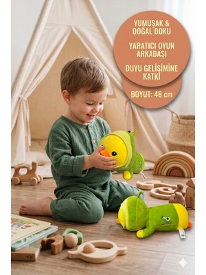 Toyfest 48 cm Peluş Ördek Yastık Uyku Arkadaşı Yumuşak Oyuncak Çocuk Hamile Destek Yeşil Sarı