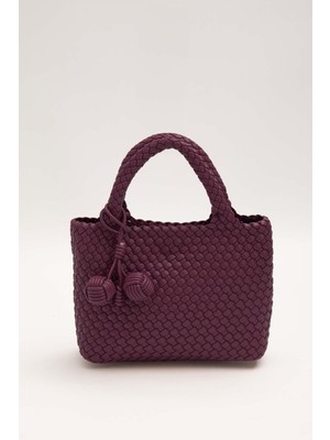 Lale Butik Levidor Örme Yumuşak Deri Askılı Çanta 930858 Mürdüm