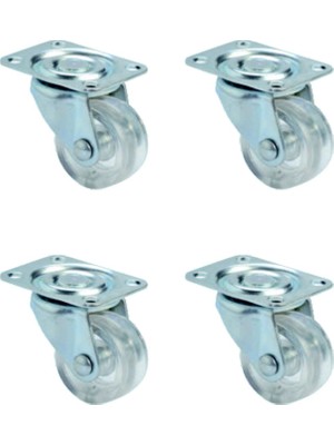 Nemere Furç Tablalı Bilyalı Teker - 38MM - Şeffaf HKS240 - 4 Adet