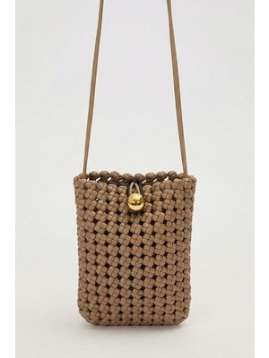 Lale Butik Levidor Premium Ip Askılı Küçük Boy Yumuşak Deri Çanta 930718 Vizon