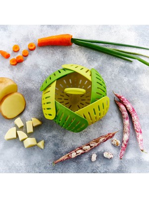 Practika Plastik Buharda Pişirme Aparatı Katlanır 18-28 cm Sebze Haşlama Sepeti