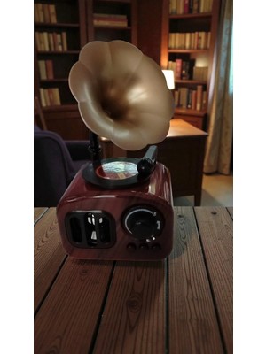 Famemus Accessory Gramafon Hediyelik ve Dekor Süs Müzik Kutusu Boyutu 20 cm *10 cm