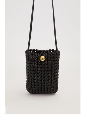 Lale Butik Levidor Premium Ip Askılı Küçük Boy Yumuşak Deri Çanta 930718 Siyah