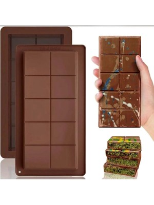 Practika Silikon Çikolata Kalıbı Büyük 25X13 cm Evde Çikolata Yapımı Için