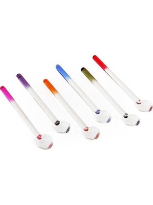 Practika Cam Çay Kaşığı 12 Adet Seti - Şeffaf Cam, Uzun Model, Çay Servisi Için