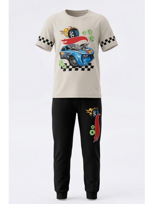 Remsa Erkek Çocuk Pamuk Penye Pijama Takımı 4294 Bej