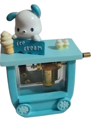 Famemus Accessory Cinnamoroll Pompompurin Kuromi Sevimli Dondurma Arabası Müzik Kutusu (Mavi)