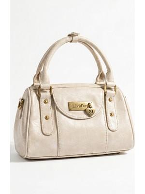 Lale Butik Levidor Premium Tek Askı Charm Detay Yumuşak Deri Çanta 930565 Vizon