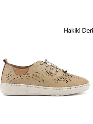 Gönderi(r) Kadın Nude  Bağcıklı Hakiki Deri Comfort Ayakkabı