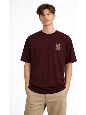 Cazador 44935 Koyu Bordo Erkek Bisiklet Yaka Tshirt