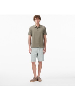 Nautica Erkek Yeşil Regular Fit Keten Şort B65233T.3SV