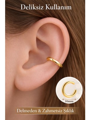 Sacce Scarves & Accessories Düz Sıkıştırmalı Kıkırdak Küpesi Earcuff