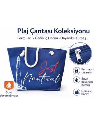 Suyuti Fermuarlı Içi Astarlı Büyük Boy Plaj Çantası 67004