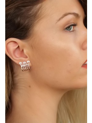 Lims Store Rose Renk Ağaçlı Bayan Küpe