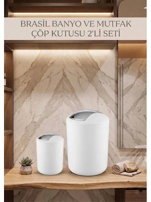 Saban 2'li Beyaz, Çöp Kovası 6,4 Litre ve 2 Litre - Brasil Model