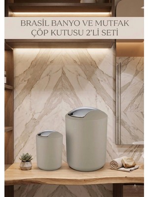Saban 2'li Bej, Çöp Kovası 6,4 Litre ve 2 Litre - Brasil Model