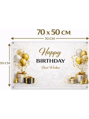 Happy Birthday Doğum Günü Afişi Branda Banner – Parti Dekor (Çoklu Ölçü Seçenekli)