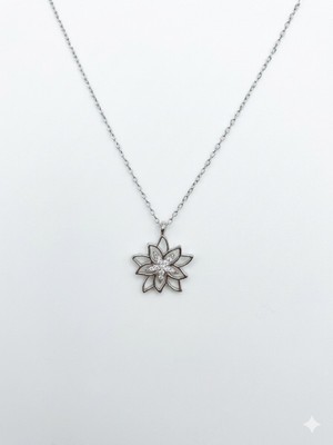 Has 925 Ayar Gümüş Lotus Kolye