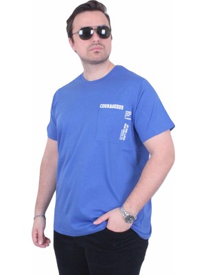 Moc Grande Mocgrande Erkek Büyük Beden Sıfır Yaka Tişört Courageous 26146 Saks