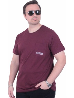 Moc Grande Mocgrande Erkek Büyük Beden Sıfır Yaka Tişört Cepli 26145 Murdum