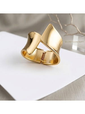 Gold ve Silver Kaplama Çelik ve Çinko Alaşımlı Kelepçe Bilezik