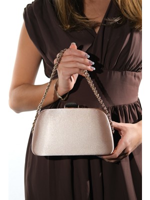 Luvi Wıllow Koyu Bej Saten Kadın Abiye Çanta