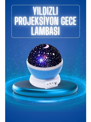 Prativas Yıldızlı Gece Lambası Mor Projeksiyon Görünümlü Masa Lambası Renk Değiştirebilen