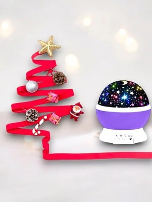 Prativas Yıldızlı Gökyüzü Efektli Projektörlü Masa Gece Lambası