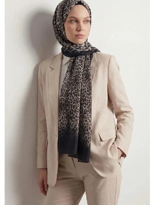Silk Home Leopar Desen Pamuklu Krem 90X200 Soft Şal