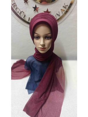 Ergül Hazır Duvak Simli Bordo Tekli Model Duvak,hazır Duvak,düğün,hazır Şal,hazır Türban,abiye Şal,sünnet,nişan,söz
