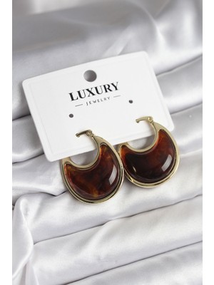 Ugrx Pirinç Gold Kahverengi Renk Vintage Kadın Küpe