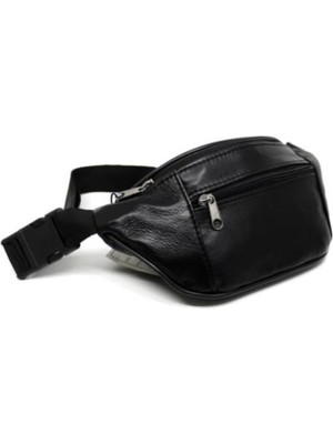Abnturk Siyah Hakiki Deri Bel Çantası Yüksek Kaliteli Freebag Çanta