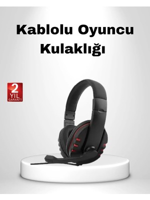 Prativas Rahat Dayanıklı Mikrofonlu Oyun Kulaklığı – Stereo Ses, Ayarlanabilir Kafa Bandı