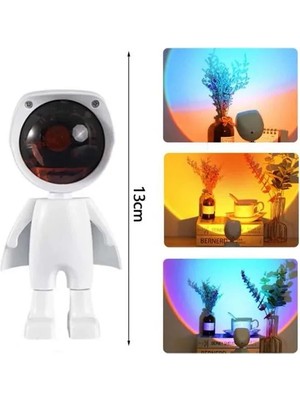 Prativas 180 Derece Dönebilen Astronot Masa Gece Lambası Projektör