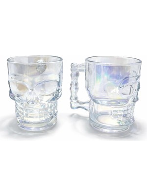 Moresun Buğz 2'li Şeffaf Cam Kurukafa Kupa Bardak Seti