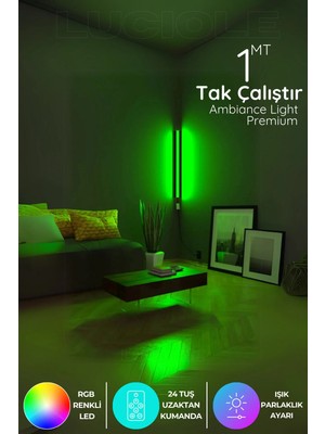 Luciole LED Aplik Işık Uzaktan Kumandalı 16 Renk 4 Animasyon Yapışkanlı Köşe Proled