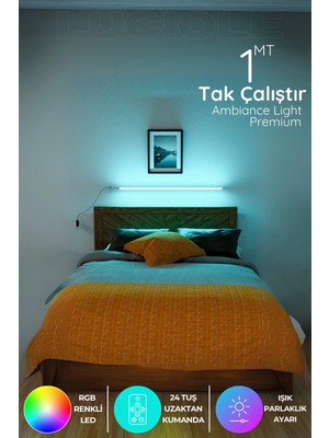 Luciole Yatak Tv Üstü LED Işık Uzaktan Kumandalı Renk Animasyon Yapışkanlı Lightbedbe