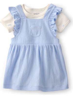 Carter's Kız Bebek Elbise Set Yenidoğan-12 Ay Mavi