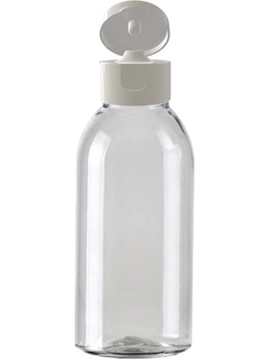 Makrobay 10'lu 100 ml Şeffaf Oval Boyunlu Pet Şişe Seti – Beyaz Açmalı Kapaklı, Boş Plastik Ambalaj Şişeleri